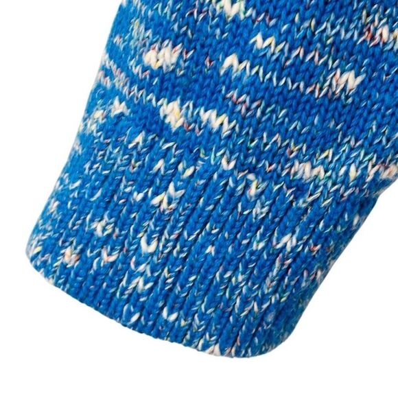 Lands End blue warm long tunic sweater notch neck cotton blend with stretch L - Picture 5 of 11